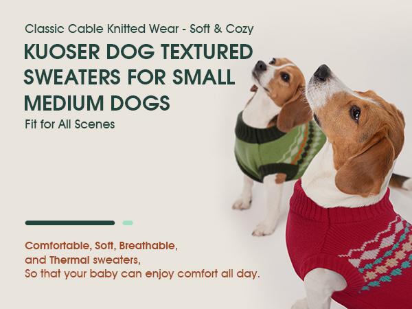 Kuoser Dog Sweater, Dog Sweaters, Boy Girl Dog Christmas Sweater, Pet Sweatshirt Outfits for Male Female Dogs, Warm Big Dog Pullover Knitwear Clothes for Fall Winter Kuoser Dog Sweater, Dog Sweaters, Boy Girl Dog Christmas Sweater, Pet Sweatshirt Outfits for Male Female Dogs, Warm Big Dog Pullover Knitwear Clothes for Fall Winter