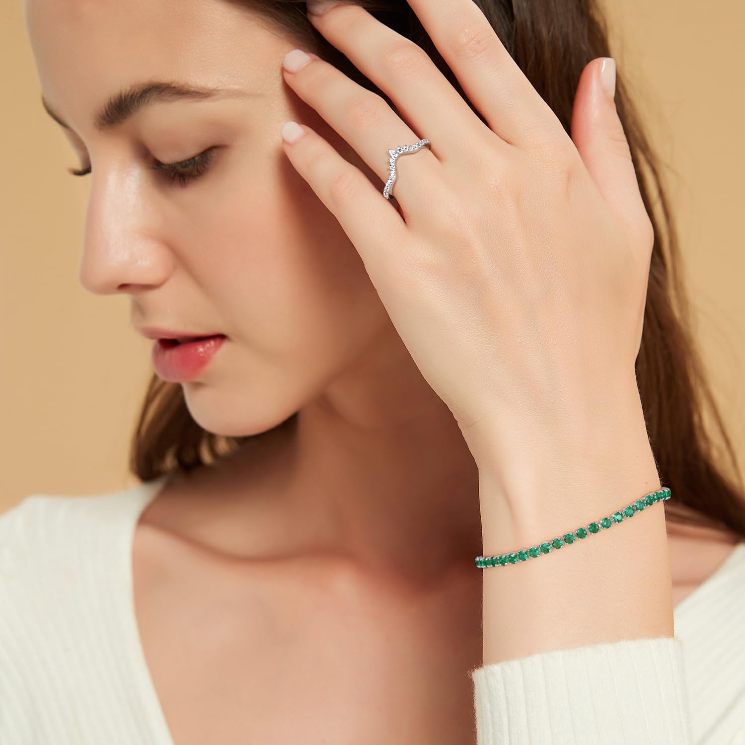 EAMTI 3mm Cubic Zirconia Classic Tennis Bracelet Round Charm CZ Bracelets for Women Mother's Day/Birthday/Anniversary Day/Valentine’s Day