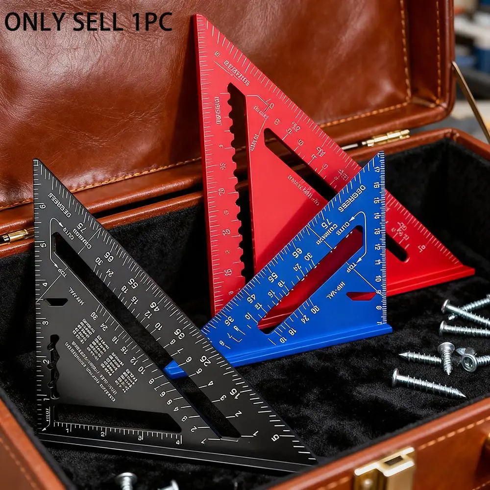 Triangle Ruler 7Inch Hand Measuring Tool Measurement Tool Right Angle Tool Aluminium Alloy Carpenter Set Square Angle Woodworking Tools Try Square Triangular Metric