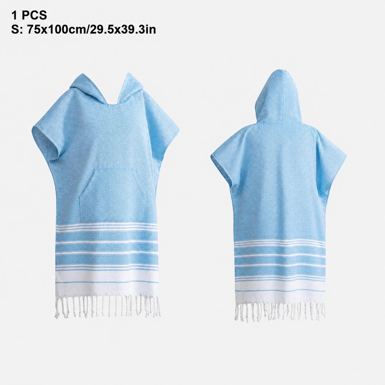 Wearable Beach Towel with Hood, Soft Absorbent Quick-Dry Decorative Towel, Pocket Fringe Design, Ideal for Beach, Pool, Surfing, Travel, Quick Drying Towels