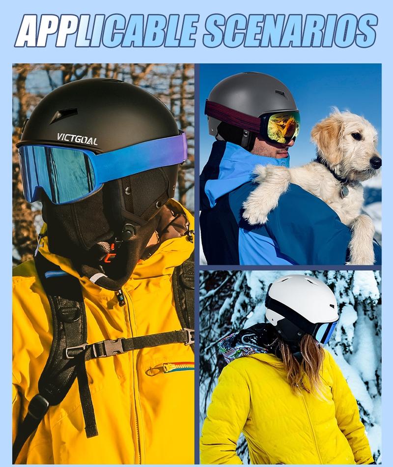 VICTGOAL Ski Helmet for Adults Youth Outdoor Snow Sports ,Snowboard Skateboard Helmet Half-covered Winter Snowmobile Helmet