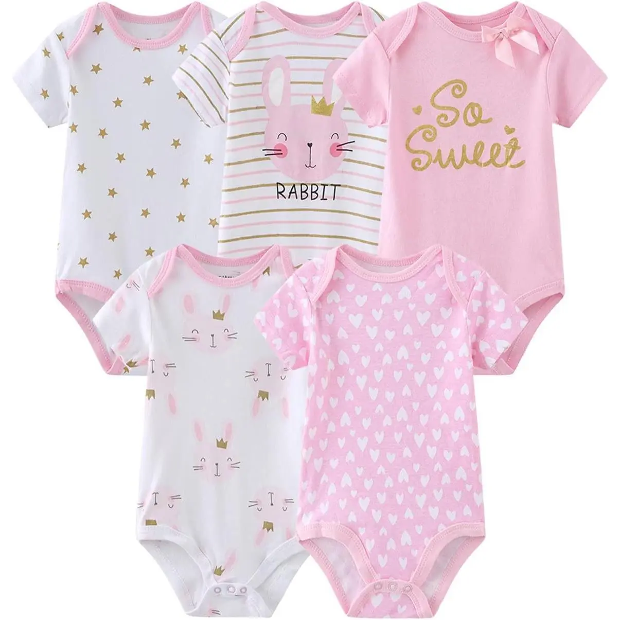 Baby Bodysuit Short Sleeve one-Piece Newborn Baby Clothes  Baby Boy and Girls affordable luxury product first