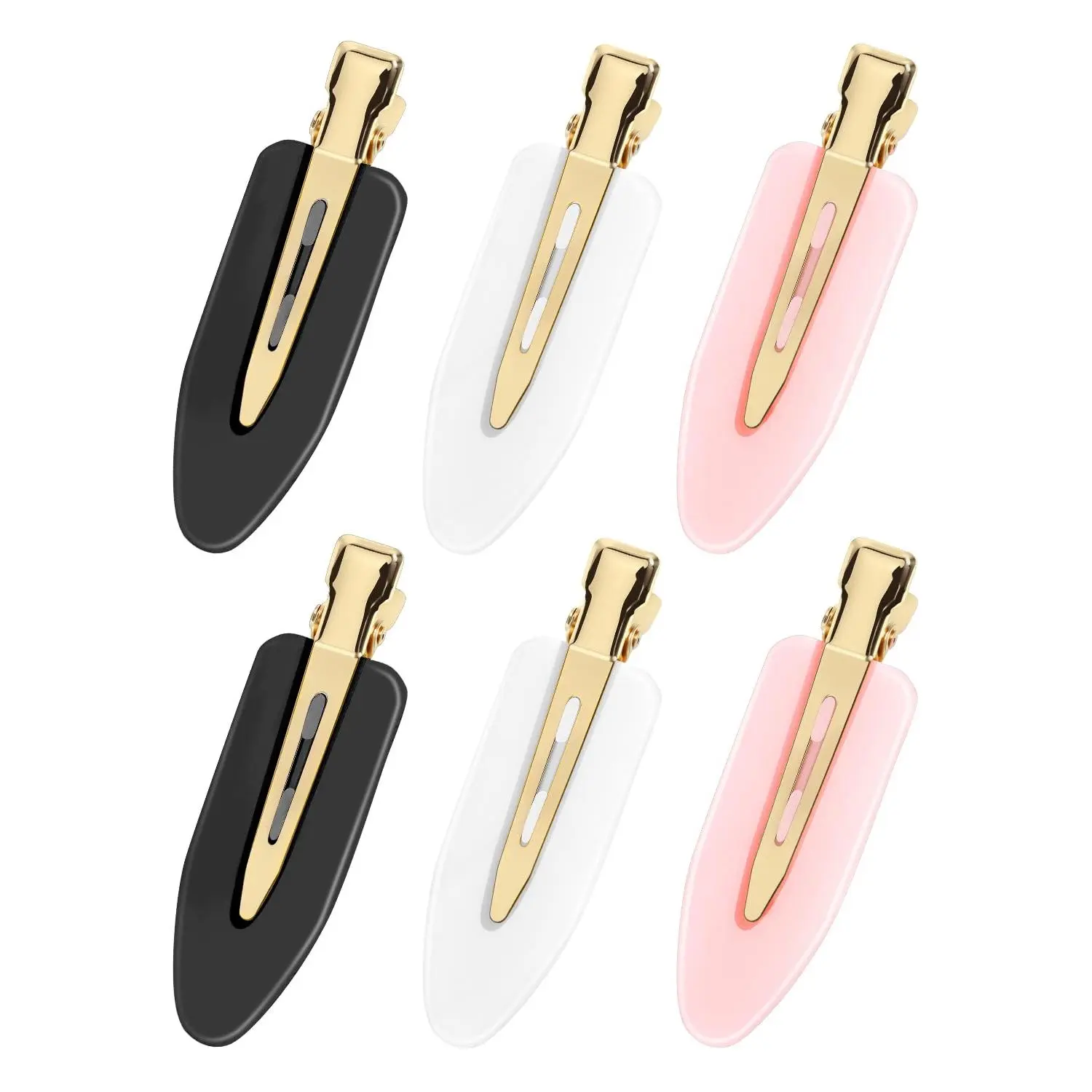 6 count Creaseless Flat Hair Clips for Makeup and Daily Beauty Routine | No Crease Design, No Bend Styling,  Metal Handles, Hold Bangs for Women and Girls, During  Care and Getting