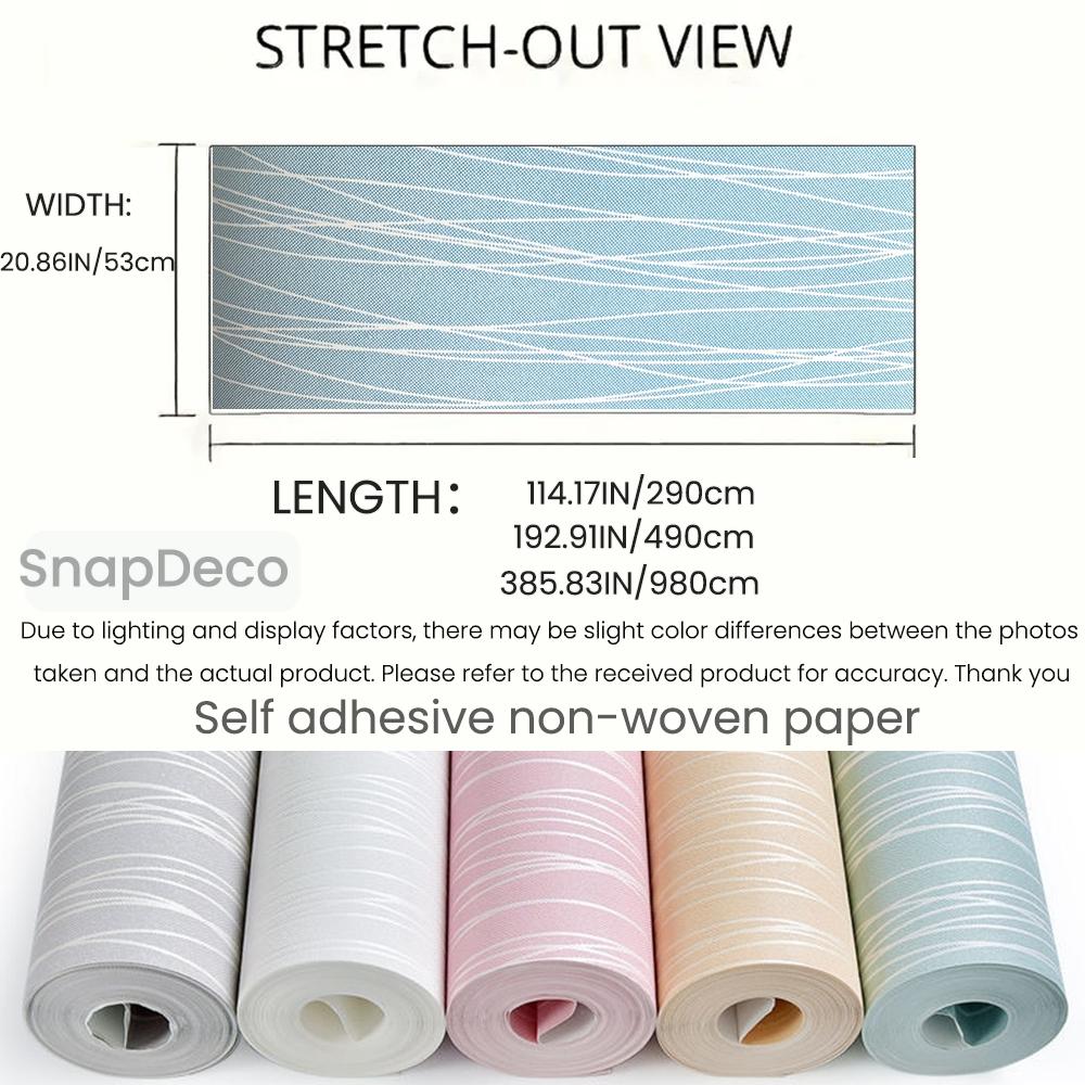 Self adhesive non-woven paper three-dimensional line wallpaper roll, Peel and stick wallpaper, thickened, color tones, multiple sizes, DIY pasting and cutting, easy to operate, suitable for home decor