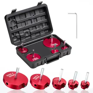 VEVOR PVC Pipe Reamer Kit, 5-Piece, PVC Fitting Socket Saver, Includes 1-1/4", 1-1/2", 2", 3", 4", Compatible with Standard 1/2" Drills, Plumbing Tool Kit for SCH40 ABS CPVC Vent Drain Water Pipes