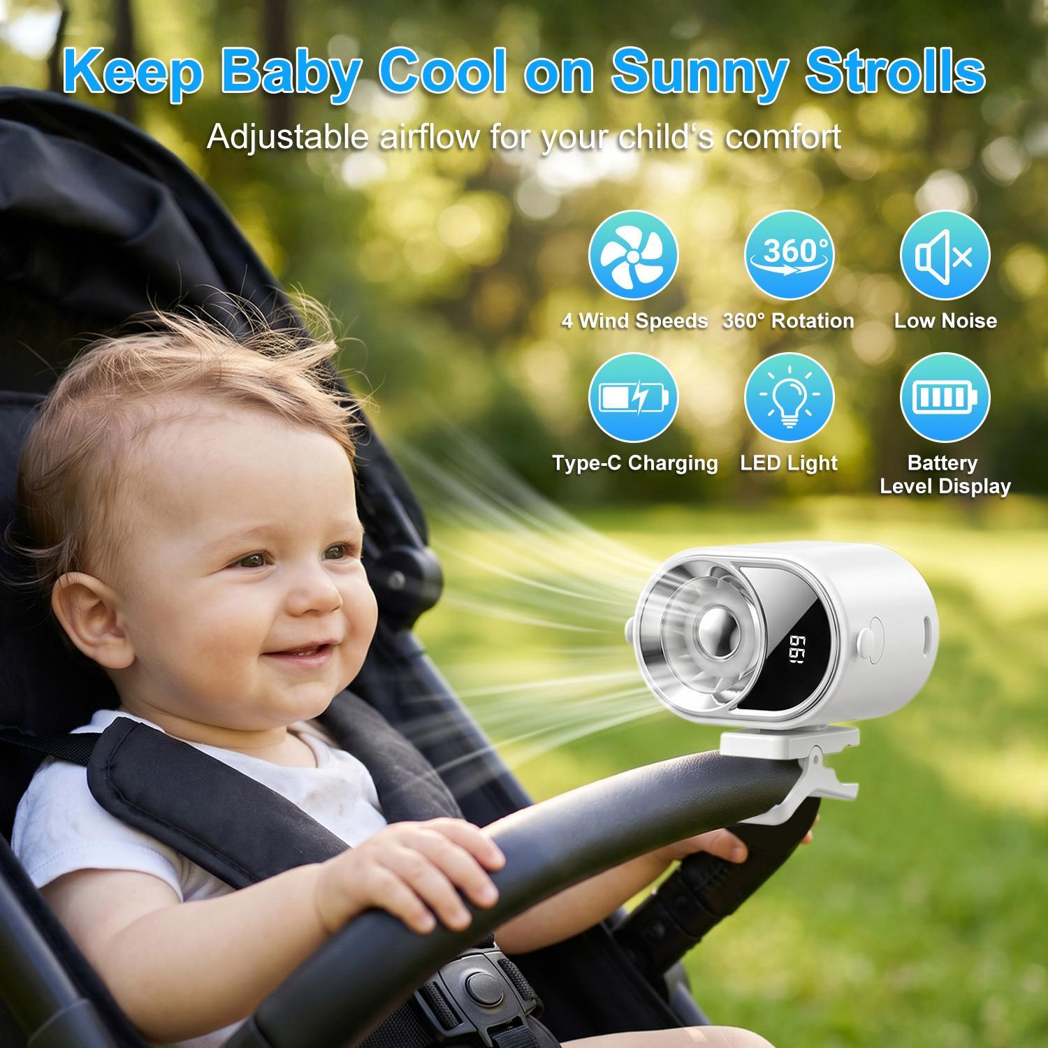 2026 Car Clip-On Fan with 360° Rotation & 199 Speeds - TikTok Shop