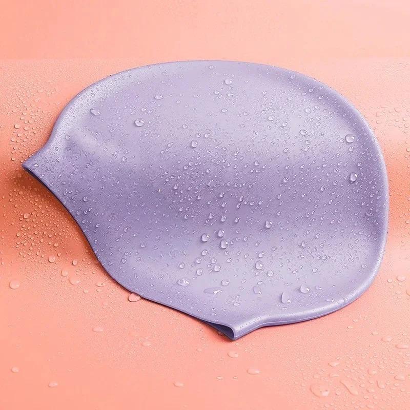 Waterproof Silicone Swim Cap Unisex High Elasticity Flexible Ear Protection Pool Hat for Adults Kids Girls Boys Waterproof Silicone Swim Cap Unisex High Elasticity Flexible Ear Protection Pool Hat for Adults Kids Girls Boys