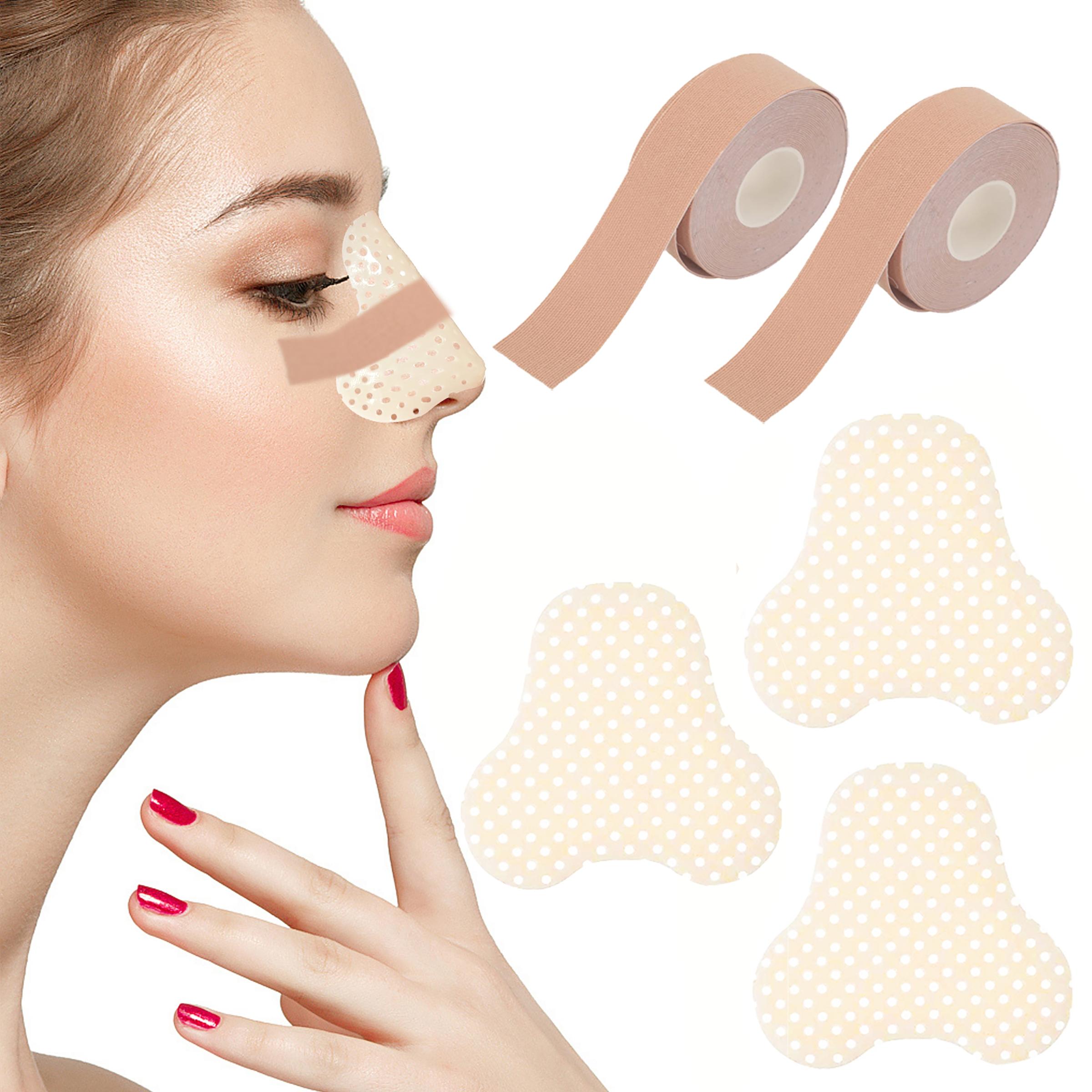 Reusable Nose Splint Strap Kit, 3 Counts Nose Splint & 2 Counts Strap, Nose Bridge Lifting Nose Clip, Nose Care Tool For Women & Men