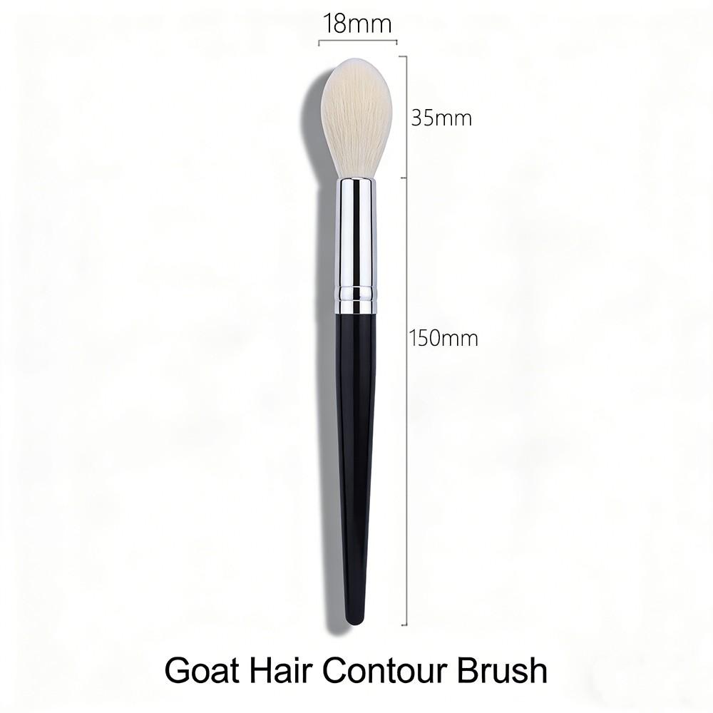 Goat Hair Contour Brush, Face Contour Powder Blush Highlight, Tapered Makeup Tool, 100% Goat Hair, Sculpting Makeup Brush 002