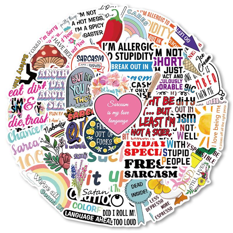 50pc Humorous Graffiti Stickers for Guitar Notebook Luggage Computer Motorcycle Skateboard, Perfect Gift for Students Back-To-School Season