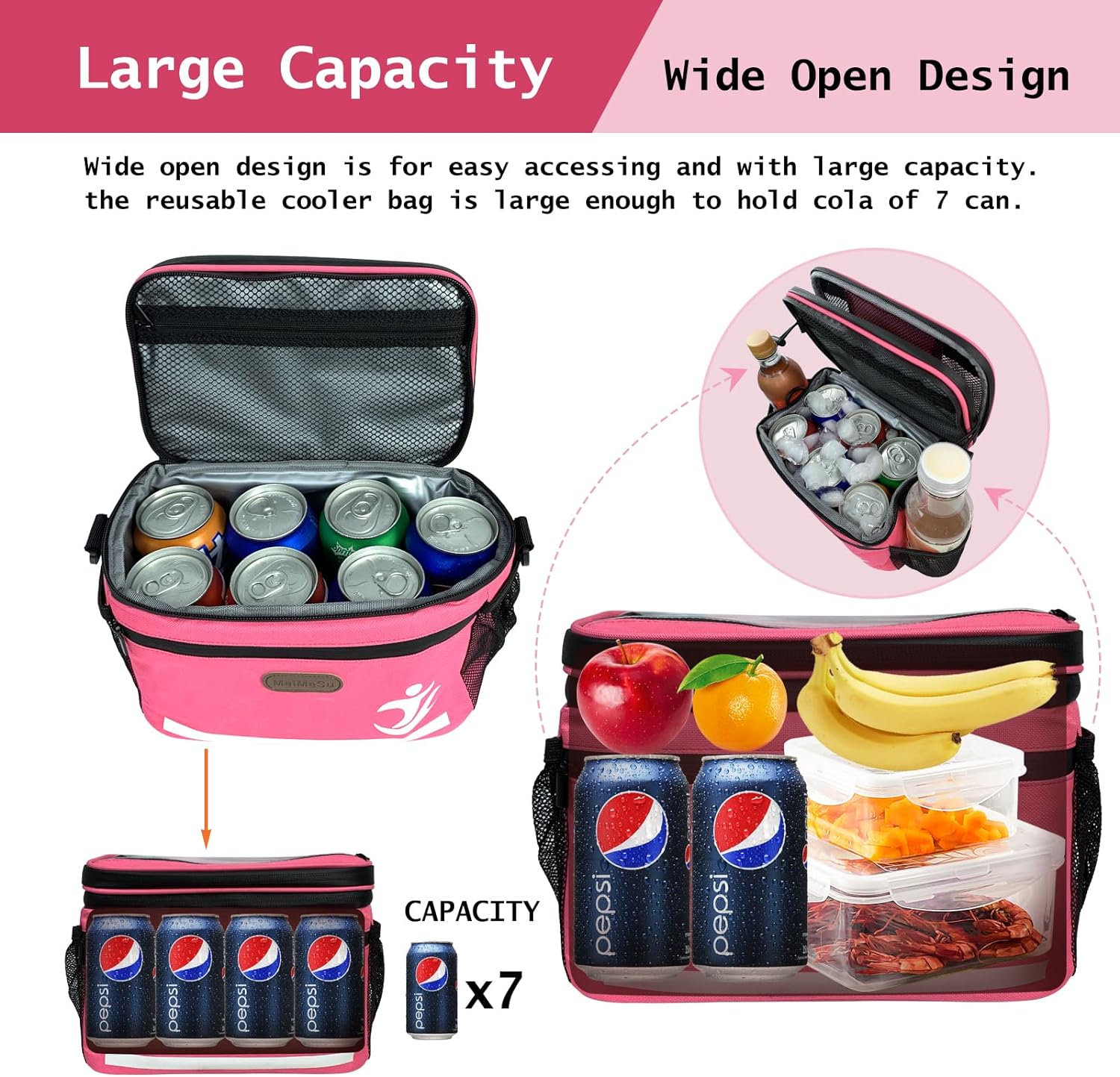 Bike Handlebar Bag Bike Basket Front Bag Waterproof with Touch Screen Phone Holder, Bike Phone Bags Bicycle Basket Insulated Cooler Lunch Bag Suitable for Cycling, Outdoor with Bento, Snacks, Ice Water