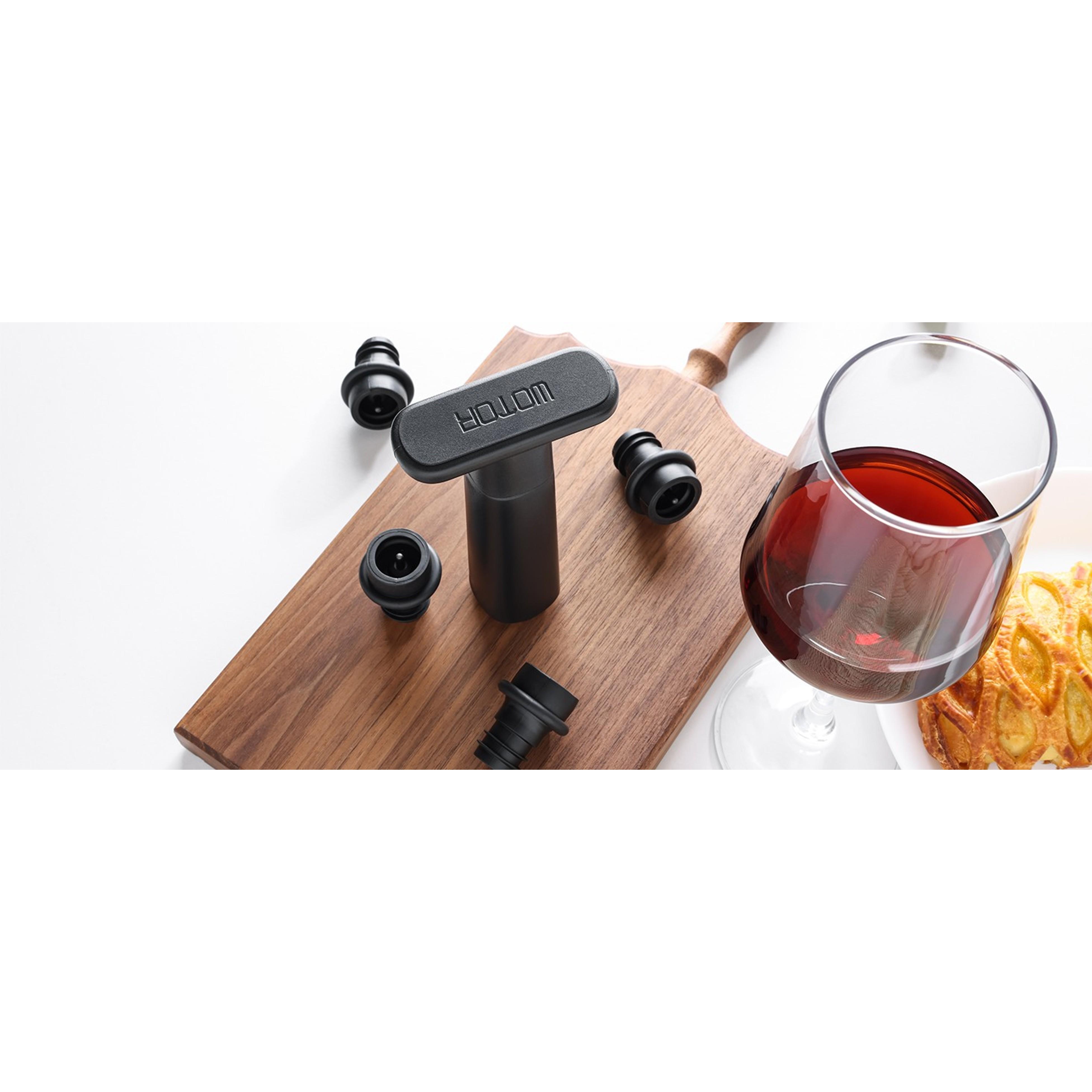 Wine Stoppers Vacuum, Silicone Wine Saver & Preserver, Reusable Bottle Sealer, Keep Fresh (Black, 12 Pieces)