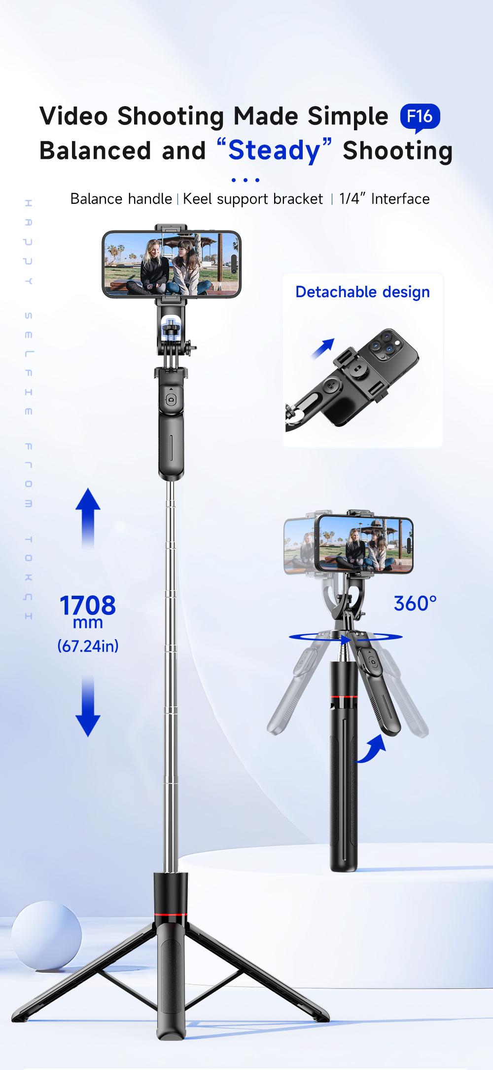 67" Phone Tripod for iPhone/Android & Selfie Stick with Remote, Upgraded Stand, Compatible with iPhone 16/15/14/13, Travel-Friendly & Stable 67" Phone Tripod for iPhone/Android & Selfie Stick with Remote, Upgraded Stand, Compatible with iPhone 16/15/14/13, Travel-Friendly & Stable