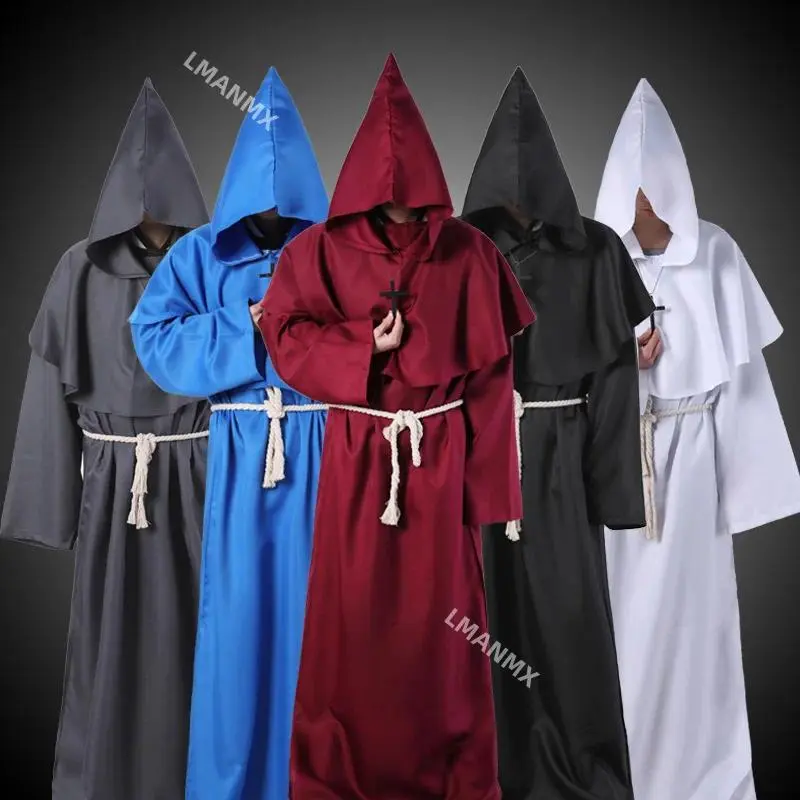 New Halloween Men Medieval Monk Robes Monk Costumes Wizard Costumes Priest Costumes Cosplay