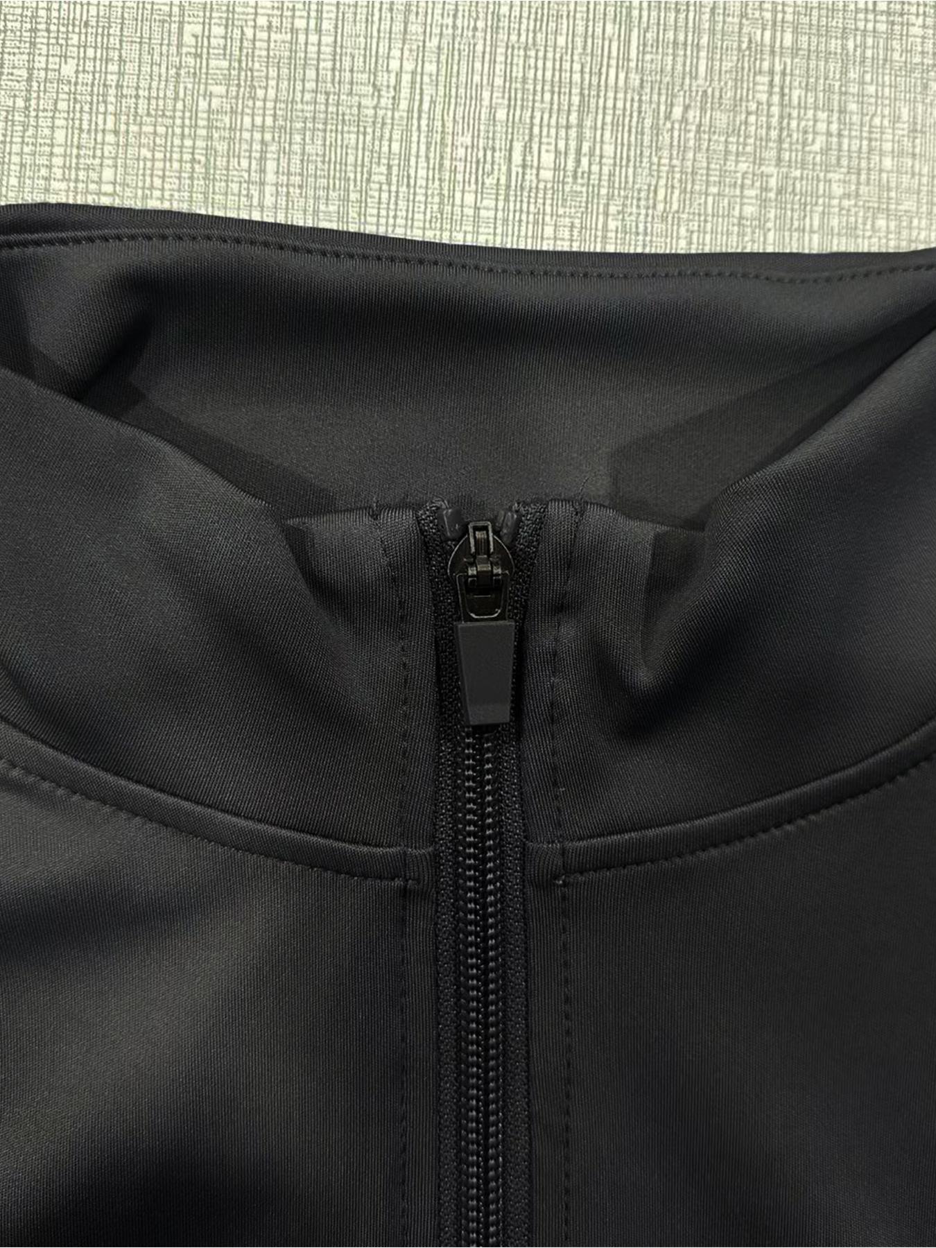 Women's Solid Color Zip Up Athletic Sports Jacket, Casual Long Sleeve Collared Zip Front Activewear Outerwear for Daily Wear, Ladies Sportswear Womenswear for All Seasons, Athleisure Style, Athletic Jackets, Zippered