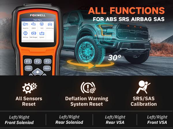 FOXWELL NT630 Plus OBD2 Scanner Bundle with OBDII 16Pin Diagnostic Extension Convert Cable Adapter, ABS SRS Car Scanner/Code Reader with ABS Auto Bleed, SAS, Airbag/Oil/EPB Reset, Active Test