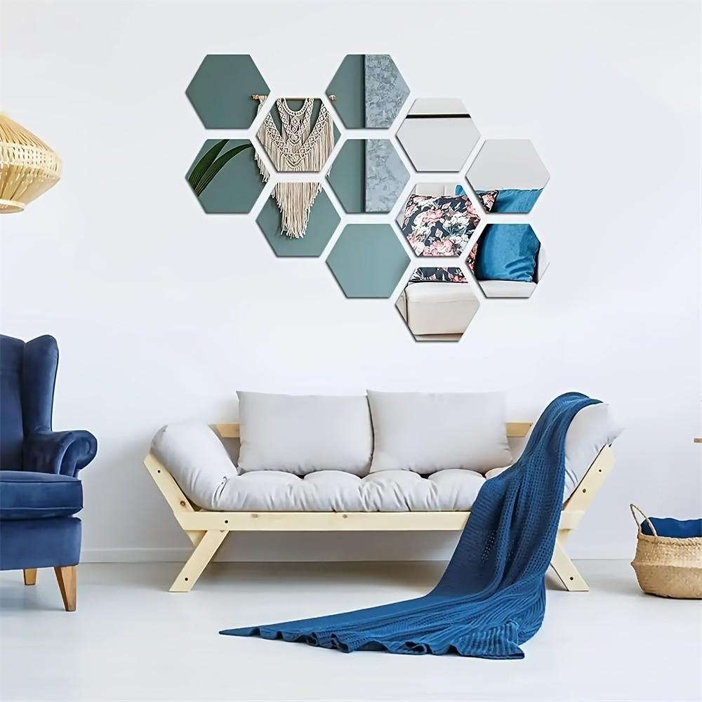 15pcs Hexagon Self-Adhesive Mirror Wall Stickers, Decorative Wall Sticker, Acrylic Wall Decor, Removable DIY Wall Decor Mirror, Mirror Stickers for Living Rooms, Bedrooms, Apartments, Gyms and Dorms, Home Decoration, Mirror Wall Sticker