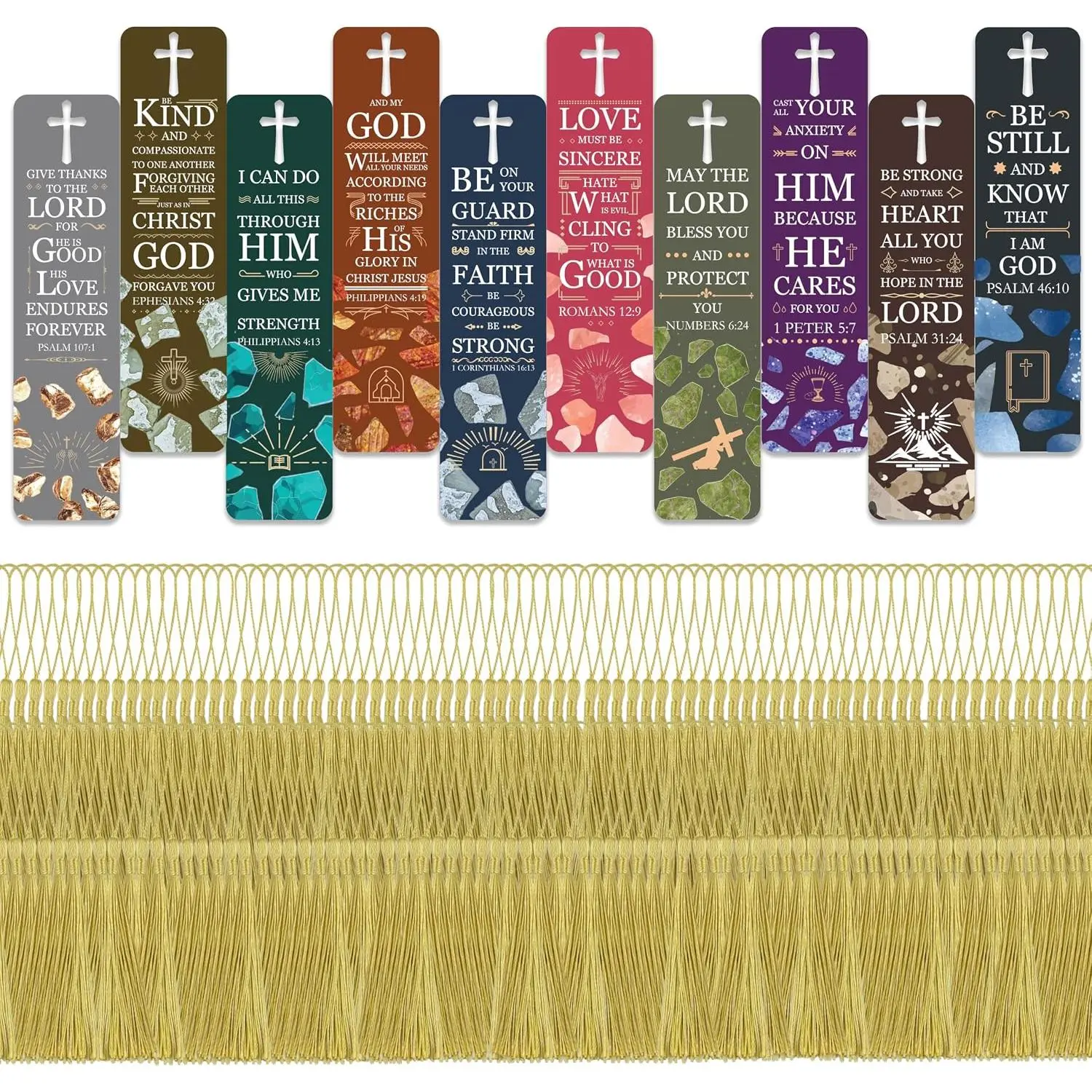 100 count Paper  Verse Bookmarks with Tassels and Storage Box – Christian Religious Bookmarks Bulk with Scripture Quotes for Church, Reading Lover, Men, Women, , Inspirational Faith Gifts