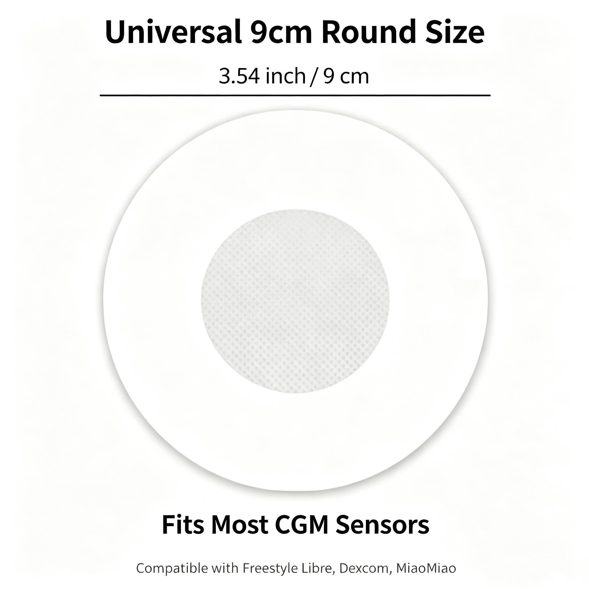 115 Count Universal CGM Overpatches for FreeStyle Libre 2/3 & Dexcom G7, 9cm/3.54inch Breathable Waterproof Sensor Tape with 4cm Non-Stick Center, Strong Adhesion Hypoallergenic Adhesive Patches to secure the sensor (Sensor Not Included)