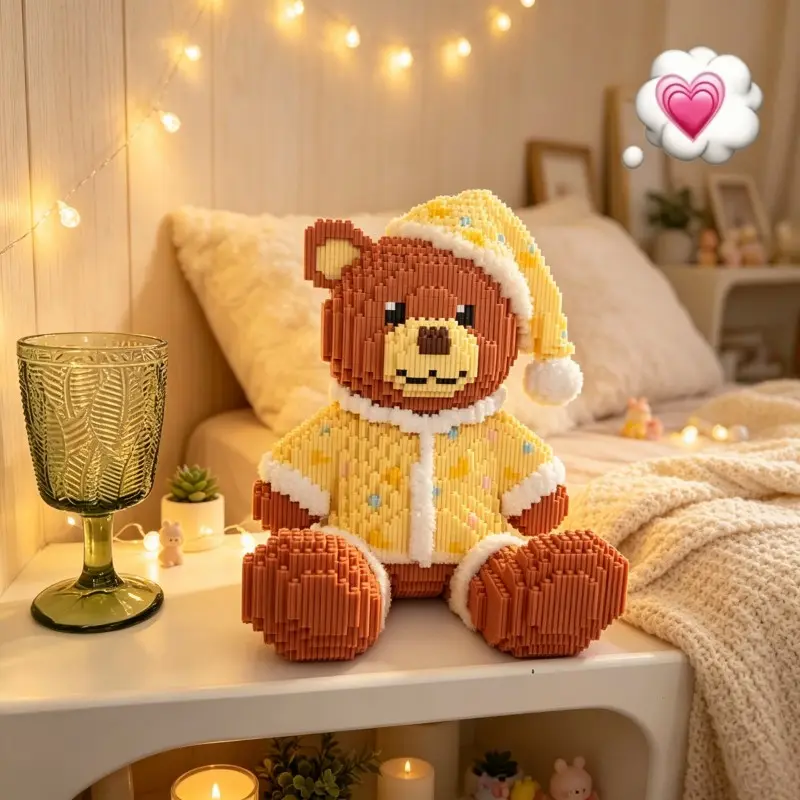 3200pcs Creative Small Particle Bear Building Set, Home Craft, Relaxing 3D Puzzle, Party Game, Home Decoration, Perfect Gift for Teens and Adults, Bear Building Blocks