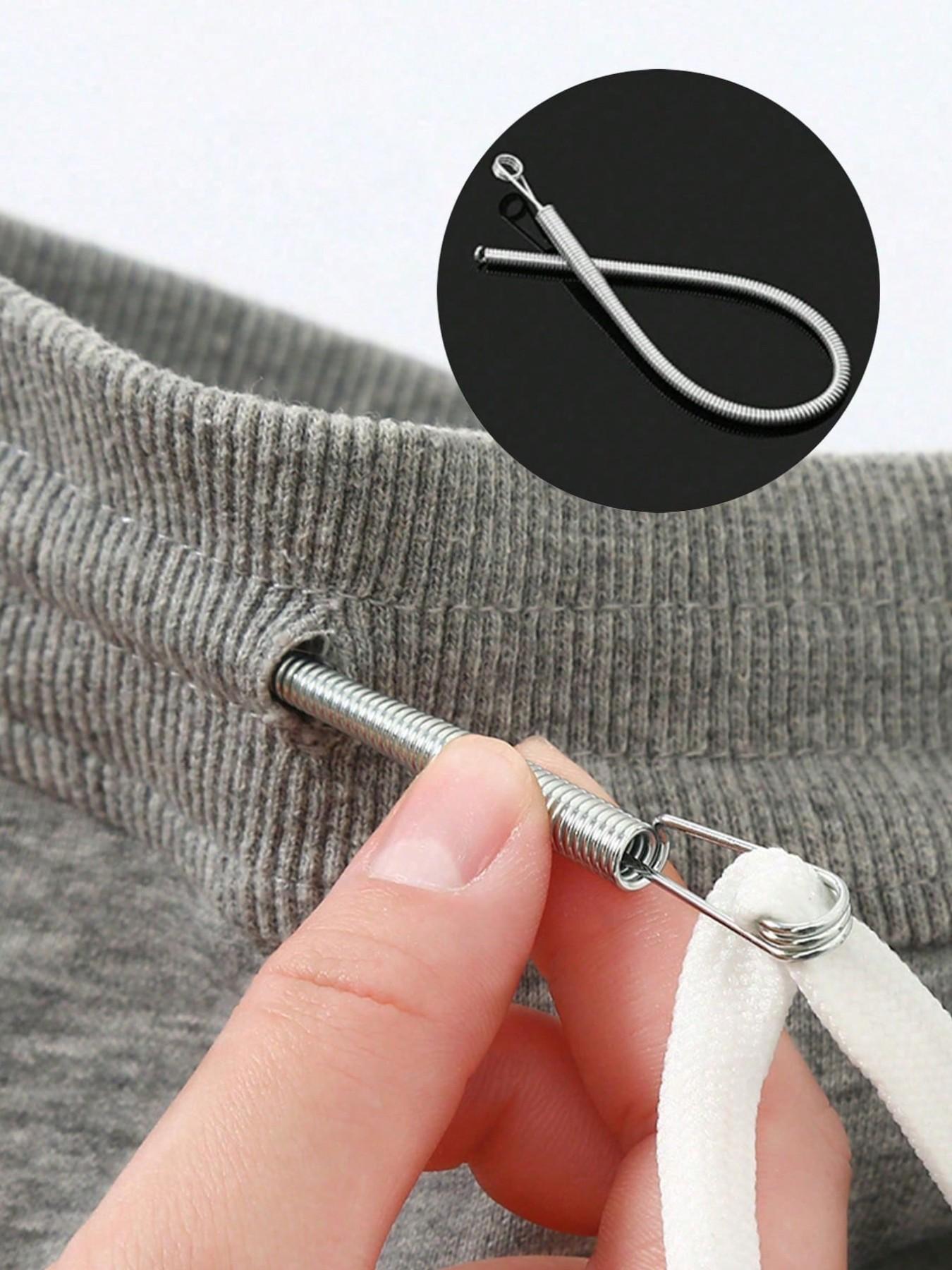 Spring-Loaded Flexible Drawstring Replacement Tool | 2-In-1 Elastic Band Inserter For Pants, Hoodies & Skirts | Home Essentials Kit With Waistband Stringer, No-Sew DIY Helper | Christmas Gift For Women (Steel Spring, Bendable Guide Tip)