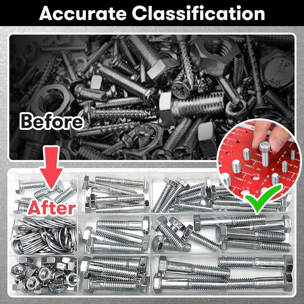 34-Piece Professional Metric & Imperial Thread Gauge Set, Precision Pitch Measuring Tool, Portable Caliper for Mechanical Repairs, Nut & Bolt Identifier, Durable Thread Inspector for DIY & Automotive Use