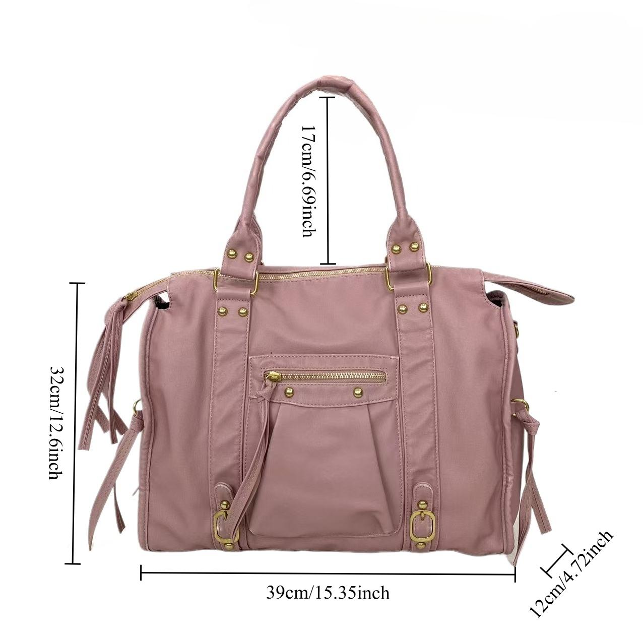 Women's shoulder bag, Stylish crossbody bag, women's retro Y2K spicy girl handbag, Casual trendy bag, large capacity, multiple pockets, punk diagonal cross bag, washed and worn vegan leather bag, suitable for vacation, shopping, work