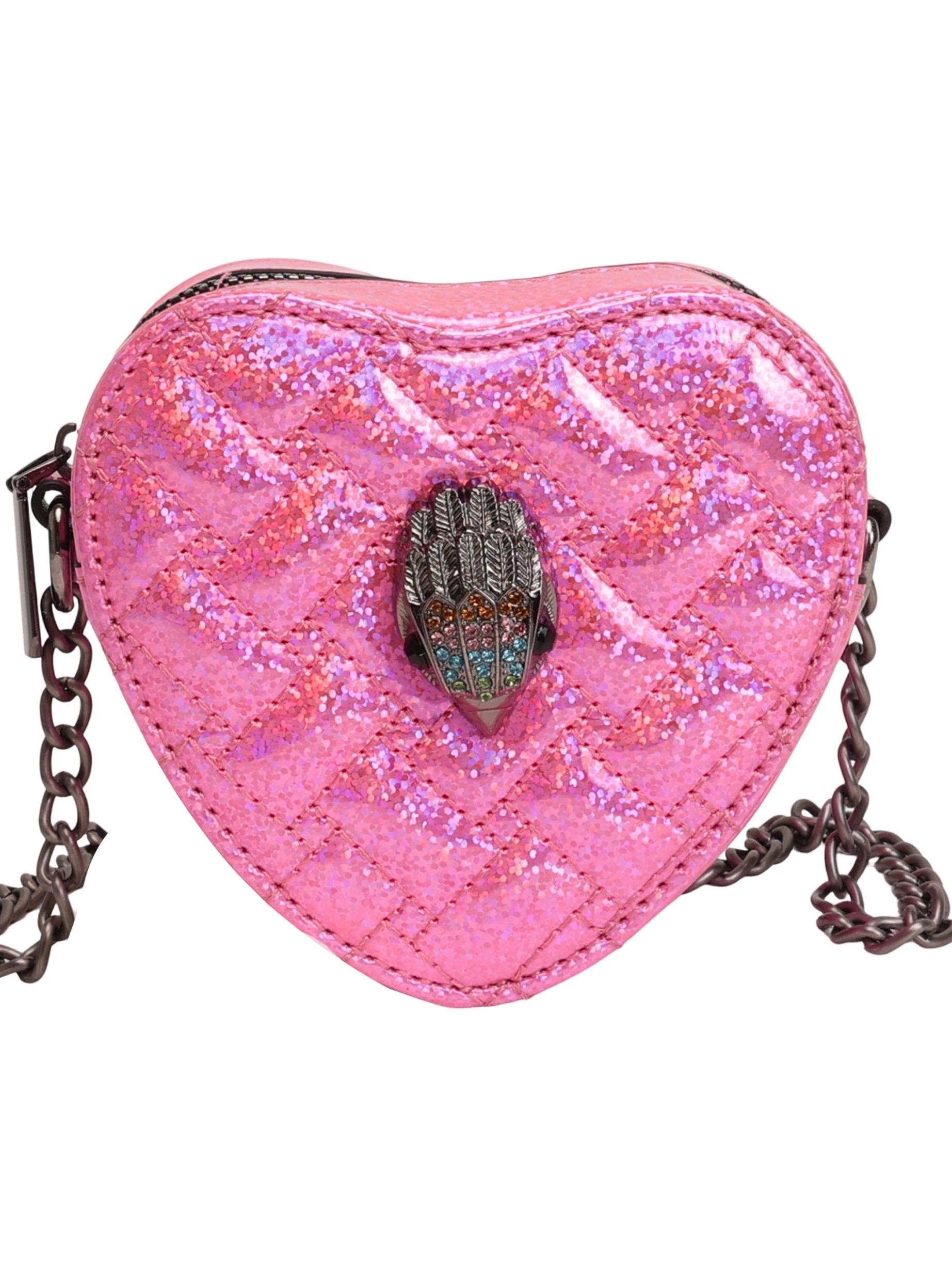 Fashion Heart Mini Bag, Sparkling Trim Design, Detachable Chain Decor, Ideal for Girls' Night Out, Stylish Evening Accessory