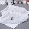1 Pair Of Stylish Flat Walking Shoes in White, Black and Blue, Versatile, Easy To Wear, Suitable for All Seasons, Lightweight Soft Sole, Athletic, Sneaker Footwear, Sports Shoes