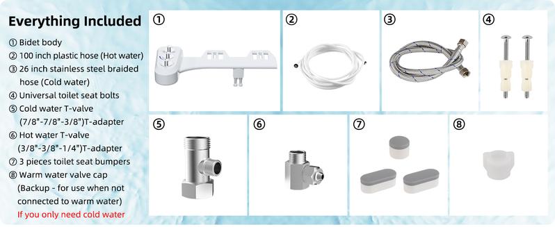 Hibbent Toilet Seat Bidet with Self Cleaning Dual Nozzle, Hot and Cold Water Spray Non-Electric Mechanical Bidet Toilet Attachment for Rear or Female Washing Sanitizing toilet seat