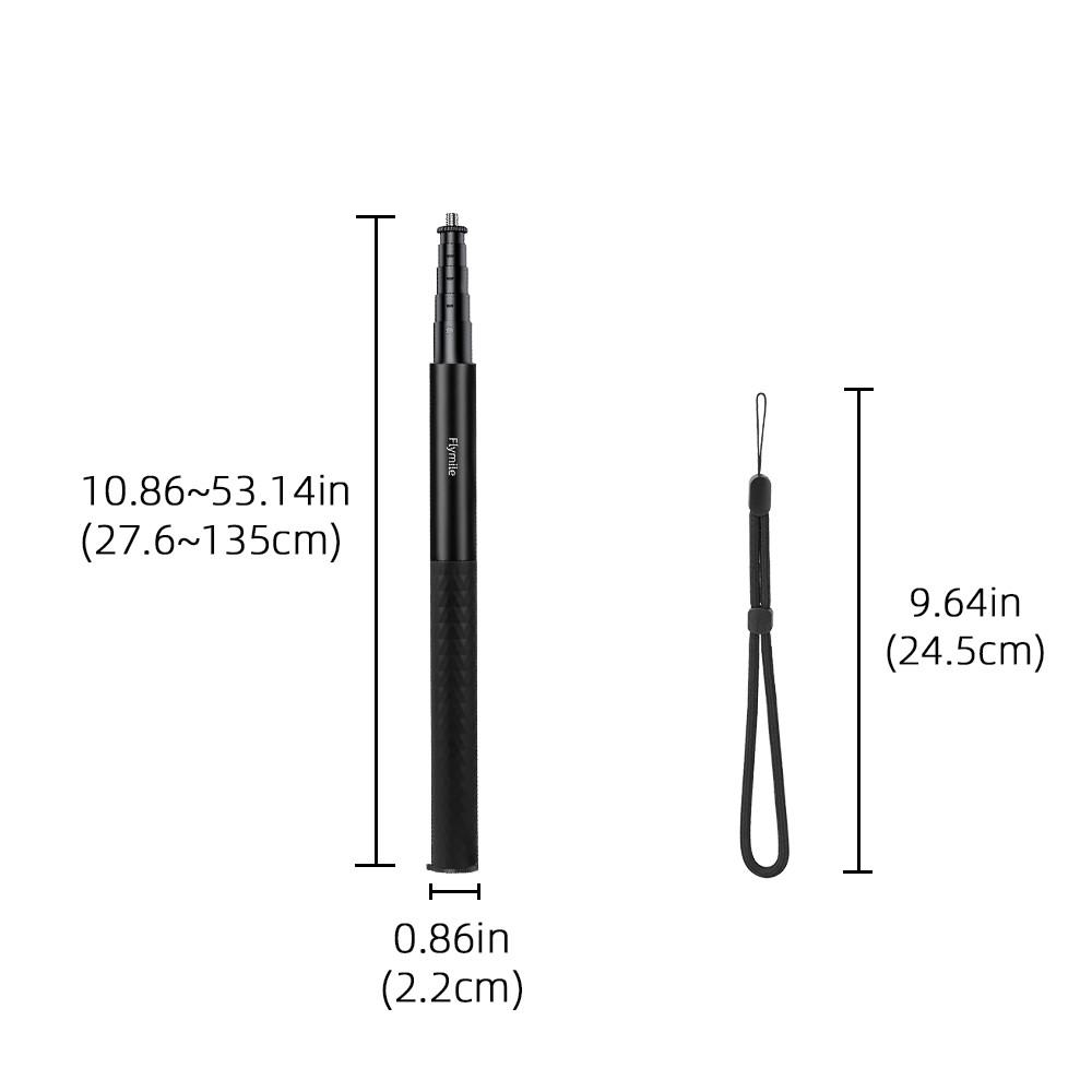 Pocket 4/3 Extended Selfie Stick, Action4 Extension Pole, Insta360 X5 Tripod Stand Accessory, Perfect for Photography Lovers