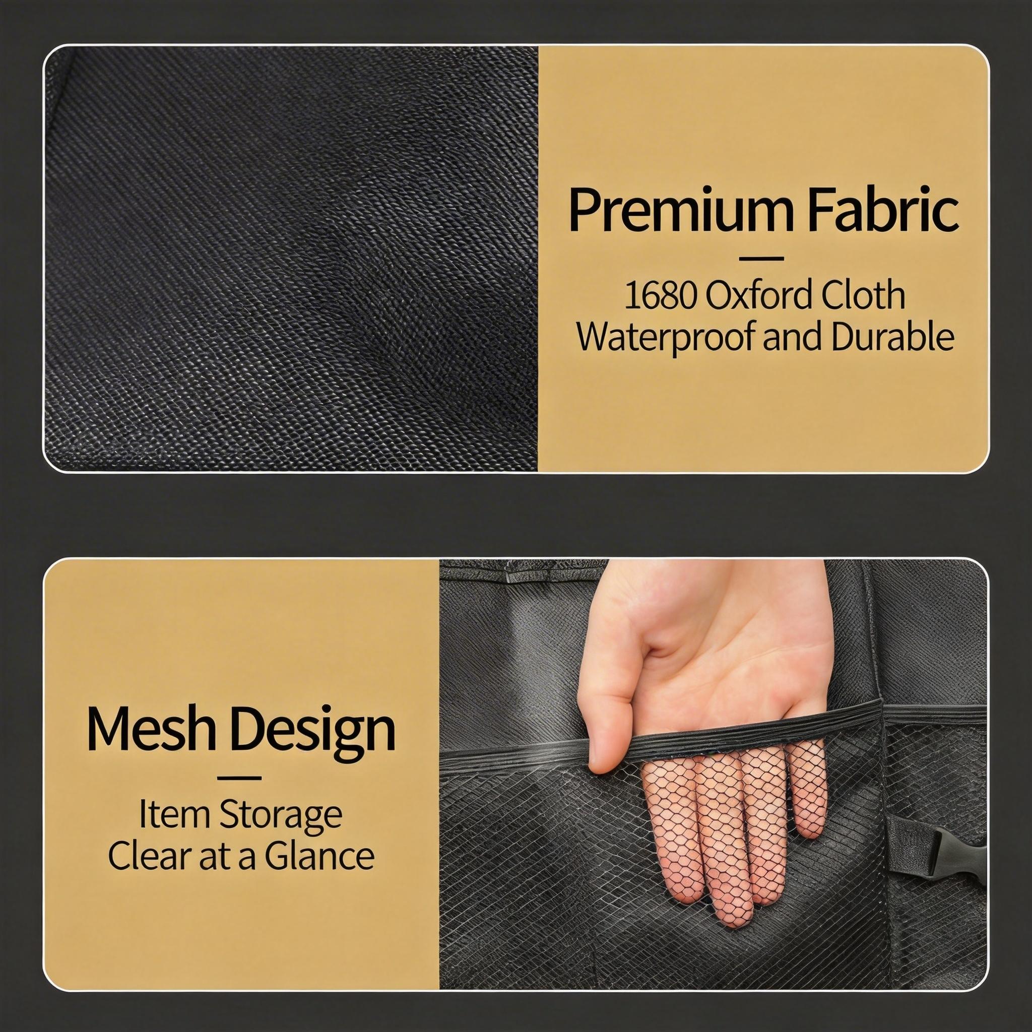 1pc Car Trunk Storage Box, Foldable Car Organizer with Adjustable Straps, Waterproof Storage Bin for Trunk and Suv Seats, Automotive Accessories