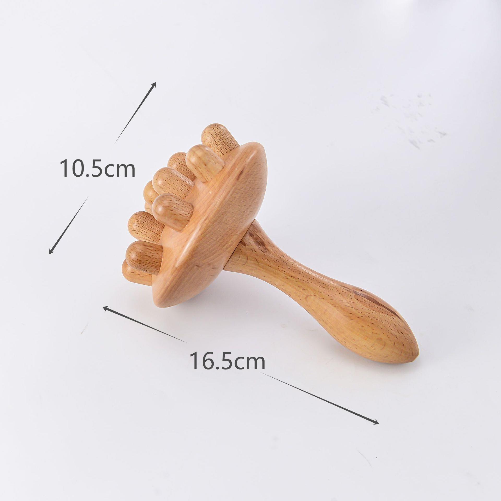 Wooden massager set, nine-wheel massage stick, rolling bar, tendon friction knife, spot.