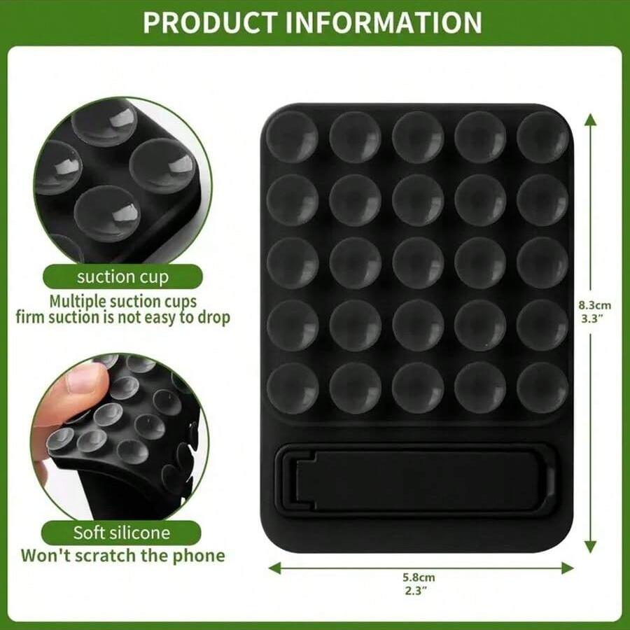 Silicone Suction Cup Phone Holder, Octobuddy Sticky Phone Grip, Perfect Fit for Bathroom Kitchen Bedroom Living Room Gym Car Travel School