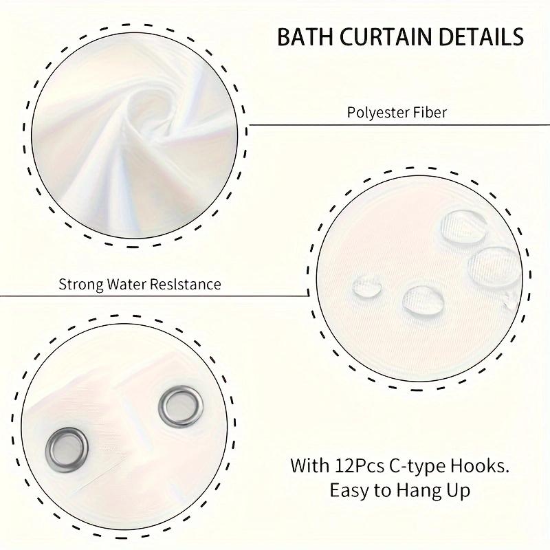 Creative Diamond Painting Shower Curtain Set, Anti-Slip Mat Included, Waterproof Bathroom Decor Accessories, Easy Installation