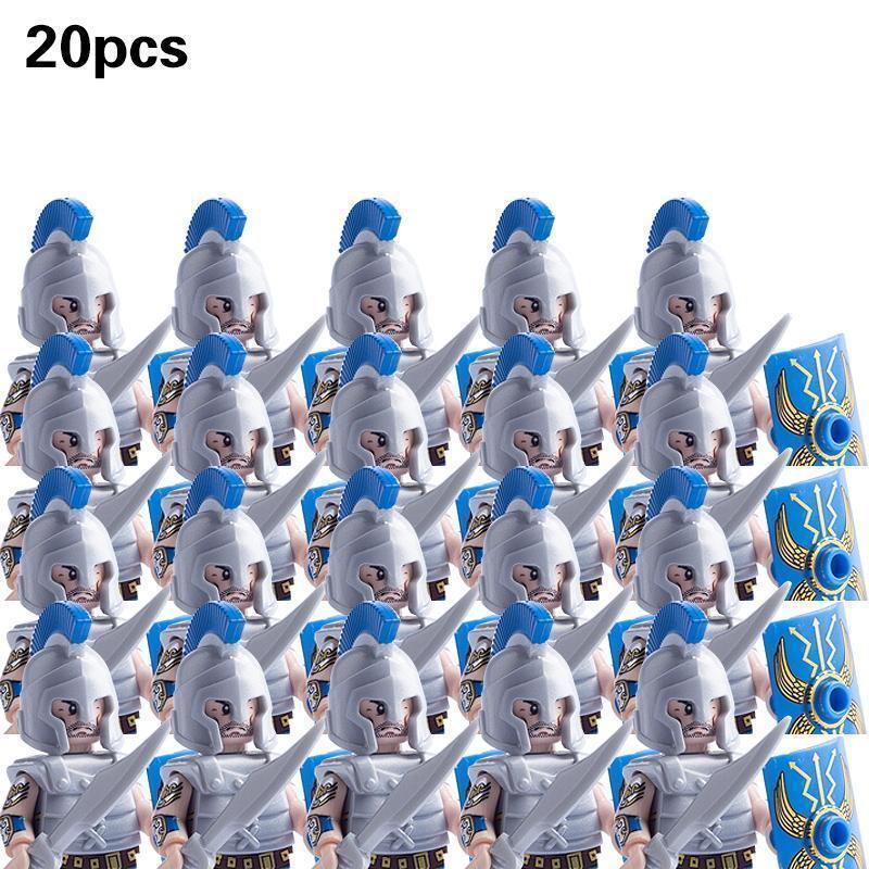 2026 new Medieval Military Sets Action Figures Building Blocks Bricks Roman Knight Spartan Soldier Helmet Sword WeaponsToys For Children