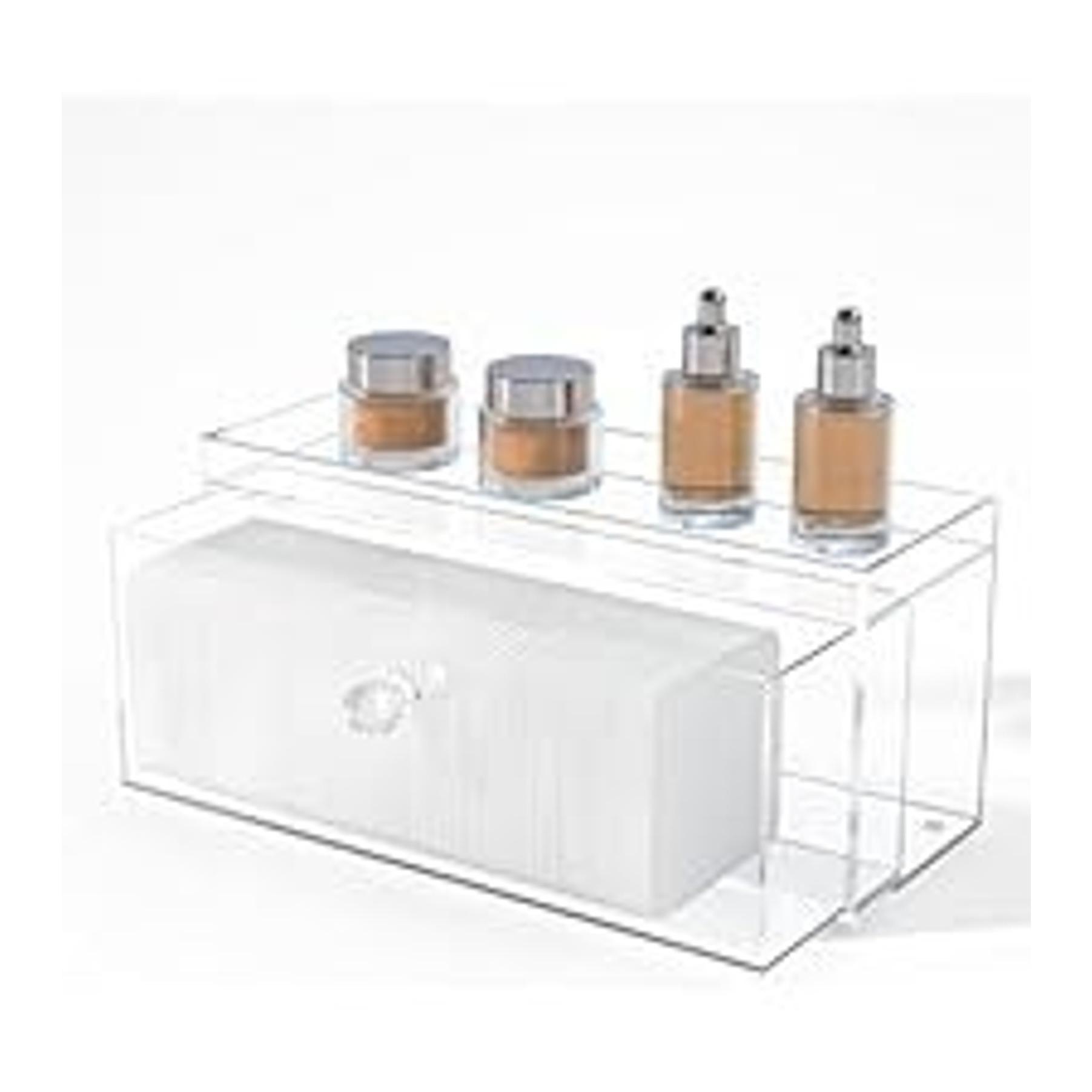 Acrylic Clean Pad Storage Box, Cotton Pad Dispenser, Square Rounds Cotton Pad Holder (Pad Not Included) - Vertical with Lid Acrylic Clean Pad Storage Box, Cotton Pad Dispenser, Square Rounds Cotton Pad Holder (Pad Not Included) - Vertical with Lid