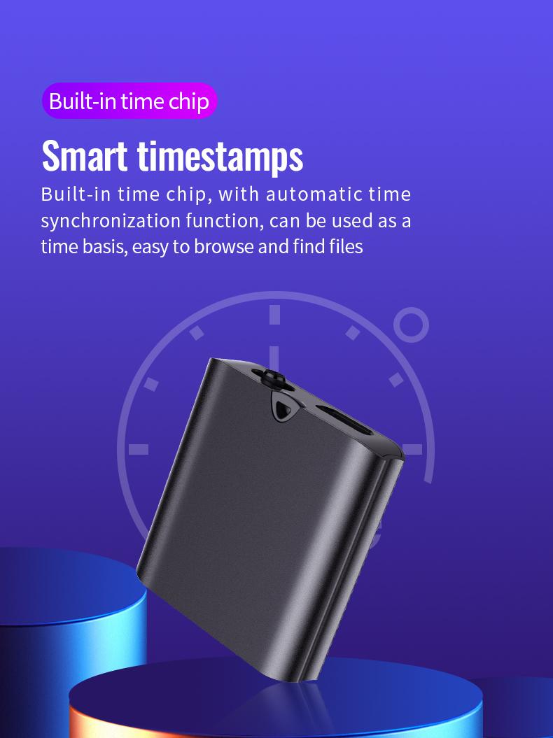 Ultra-Slim Hidden Magnetic Voice Recorder- 9.7g – One-Touch, HD Noise Reduction, Long Battery, Large Storage + OTG Adapter Audio Intelligent High-Definition Tape support one-click recording accuracy ample capacity