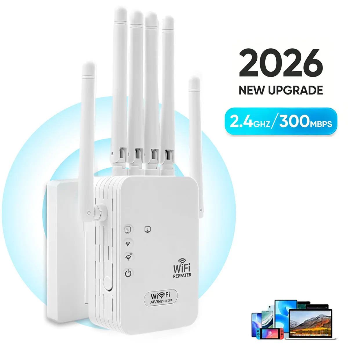 2026 WiFi Extender 2.4GHz Signal Booster, Covers 5000 sq ft Supports 50 Devices, WiFi Repeater with Ethernet Port for Home Internet Amplifier，Easy Setup, WiFi Booster And Signal Amplifier, WiFi Range Extender, Wireless Signal Repeater