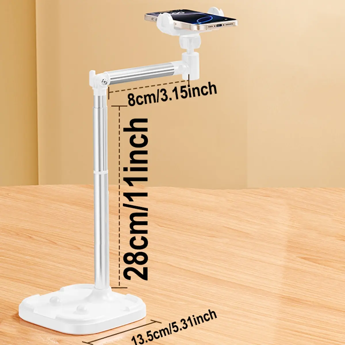 360° Rotating Desktop Phone Holder, Adjustable Live-Streaming Stand, Aluminum Alloy Selfie Accessory and Lazy Bracket Tablet Stand, Stable Phone Holder, Smartphone Holder, Cell Phone Stand