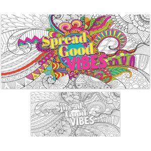 Naozinebi Giant Mandala Coloring Posters Large Motivational Coloring Posters Spread Good Vibes Jumbo Coloring Tablecloth Big Coloring DIY Drawing for kids Adults Art Craft Home Classroom Party
