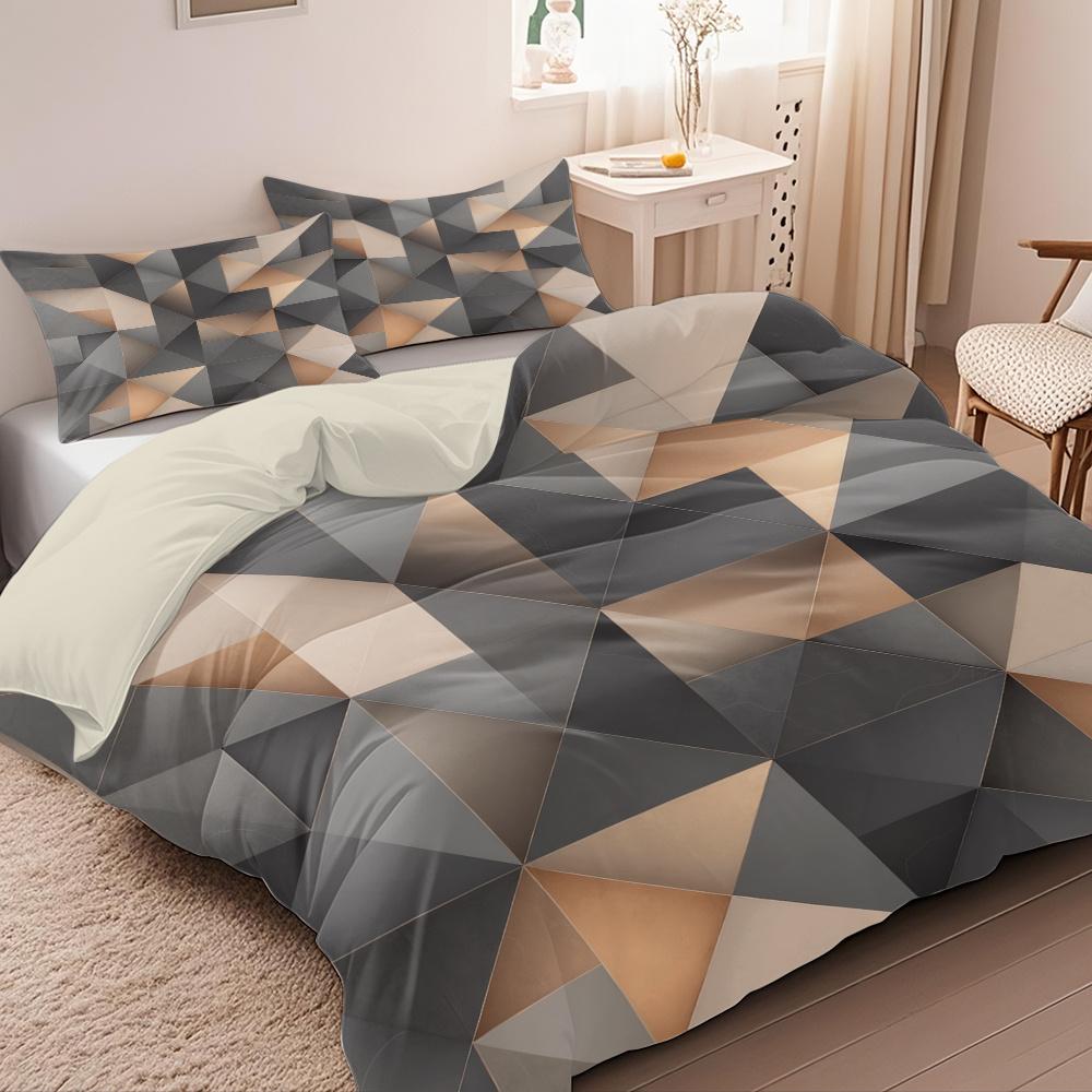 Geometric Pattern Bedding Set, Modern Bedding Set, Including 1 Count Bedspread & Pillowcase without Filler, Soft Comfortable Bedding Set for Home Bedroom