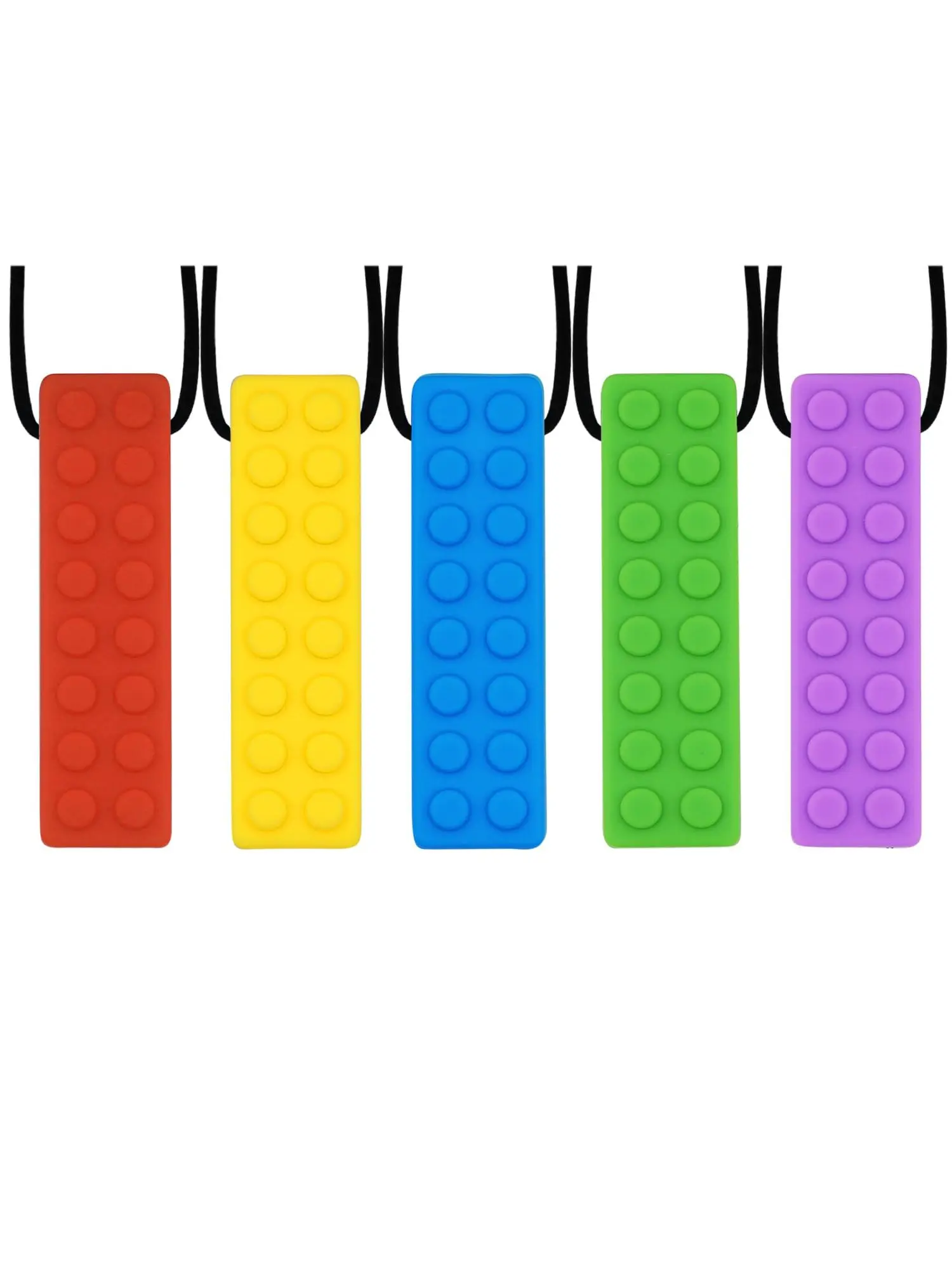 Sensory Chew Necklaces for Autism, Relieve Anxiety & Stay Calm 2Pack | Block Chew Necklaces for Sensory Kids, Food-Grade Silicone, BPA-Free, Adjustable, Adult Chew Toys for ADHD, SPD, Oral Motor