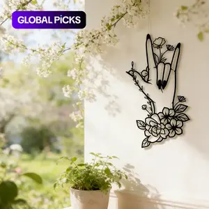 Metal Hand Gesture Wall Art, 1 Count Flower & Hand Design Wall Decor, Unique  Romantic Gift for Girlfriend, Home Decor for Living Room Bedroom, Floral, Wall Art Decoration