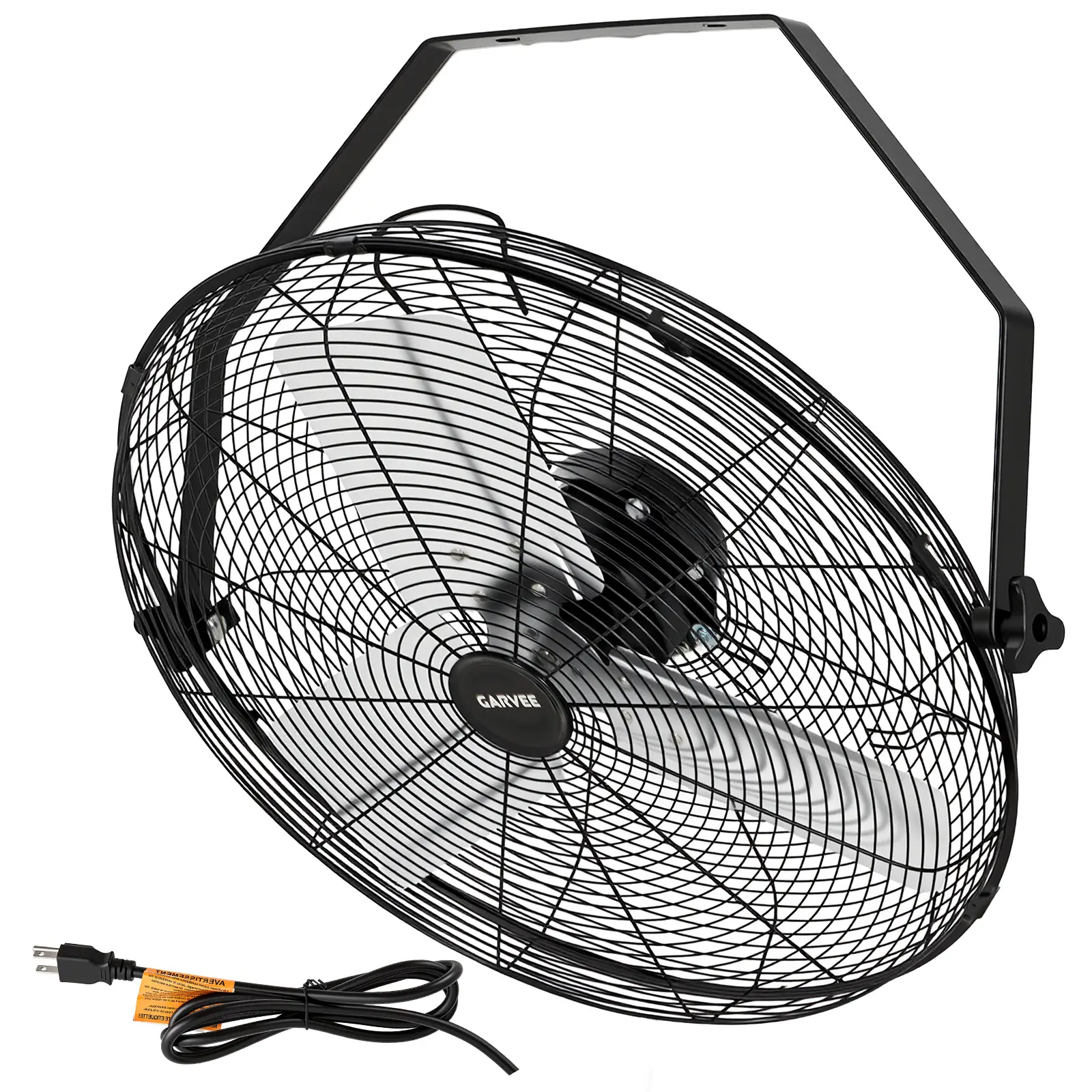 Garvee High-Speed Wall Mount Industrial Fan, 3500 CFM Air Circulator - 3-Speed - IP44 Waterproof - 360° Tilt Head - Heavy-Duty Aluminum Blades, for Garage/Workshop/Warehouse