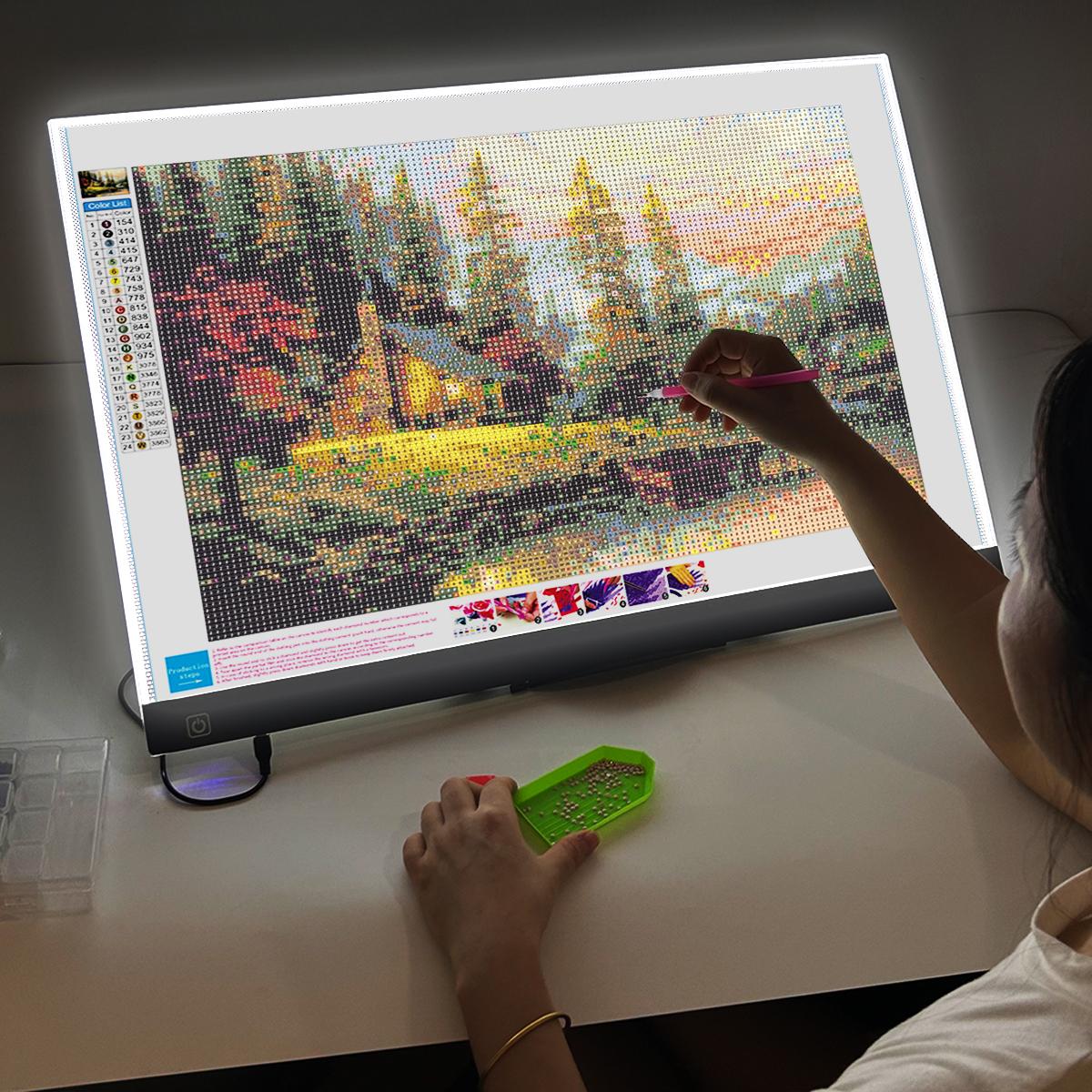 Professional A2 LED Light Box with Dimmable Touch Control - Ultra-Thin LED Light Board, Large Drawing Board for Diamond Painting, Sketching, Animation, Tattoo, Streaming - USB-Powered Artist Lighting with Brightness Adjustment, LED Light for Work