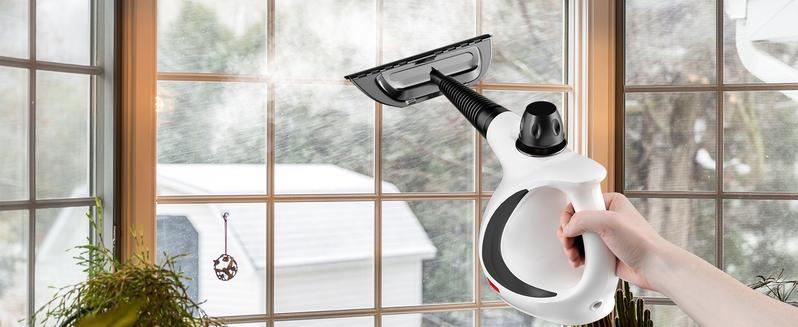 Spurgehom Pressurized Handheld Steam Cleaner, Multi-surface Natural Steam Cleaner with 11pcs Accessories Multi-purpose Steamer for Cleaning Floor, Car, Kitchen, Home Use (Green)