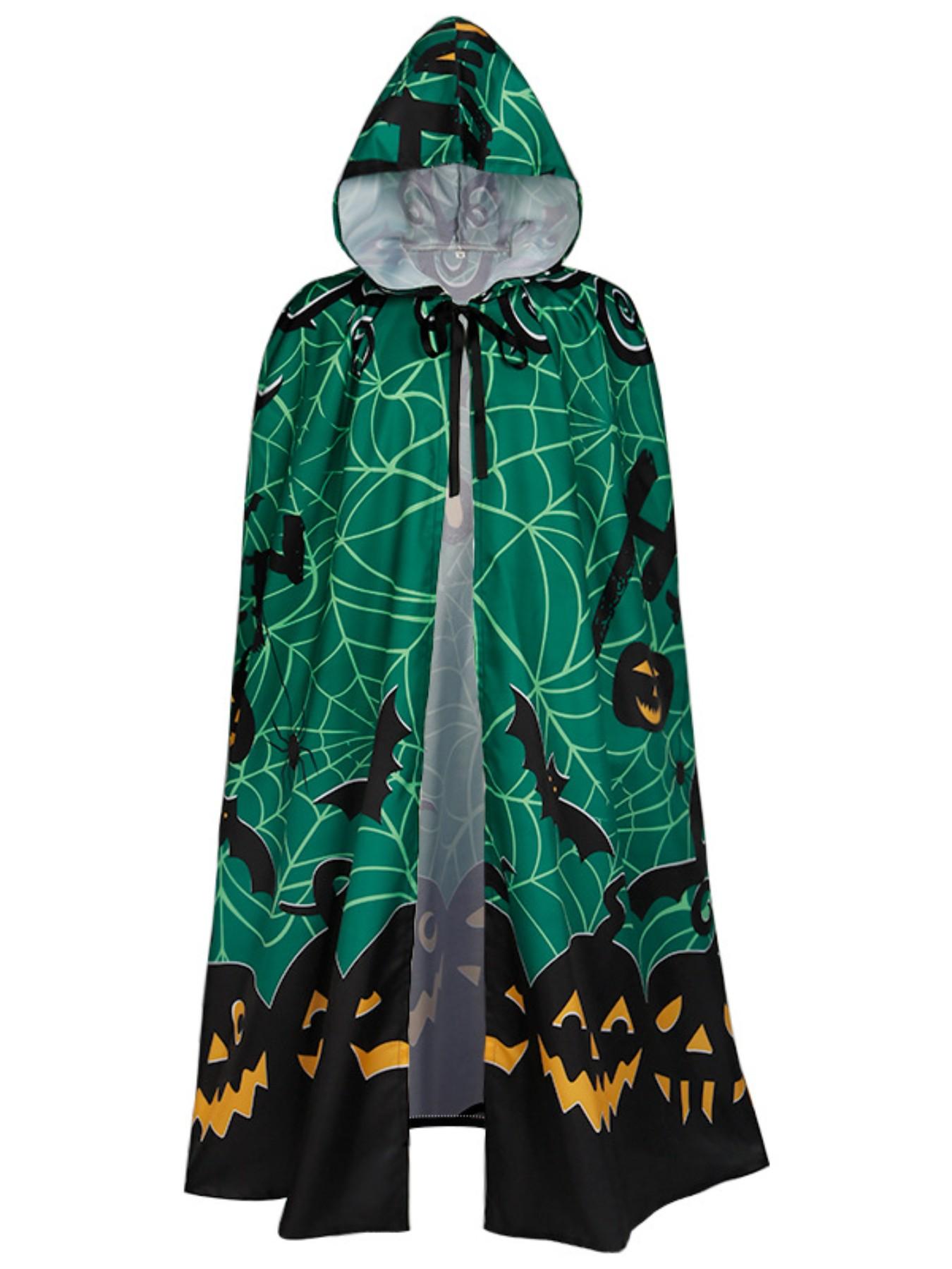 Halloween Cosplay Costume Witch Cloak, Printed Party Dress-Up, Perfect for Halloween Parties & Events, Stylish Wizard Robe