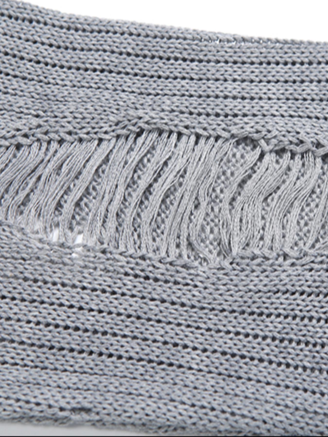 Women's Plain Slim-Fitting Ripped Knit Long Pants, Sexy Street Style Drop Waist Elastic Waist, Fashion Creative Hollow Out Design, Womenswear