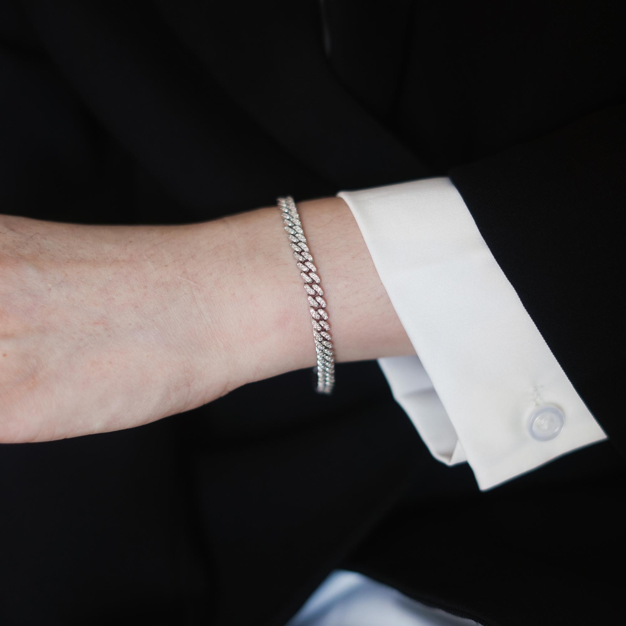 【#355】5mm Synthetic Moissanite Cuban Link Cuban Bracelet and Necklace Jewelry in 925 Sterling Silver 【#355】5mm Synthetic Moissanite Cuban Link Cuban Bracelet and Necklace Jewelry in 925 Sterling Silver